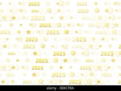 Abstrakter Silvester-Hintergrund 2025 mit goldenen Schneeflocken und Sternen. Vektor-Design für Winterferien Stock Vektor