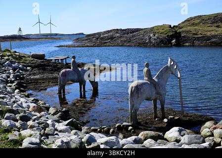 Die Rising Tide Skulpturen in Haugesund in Westnorwegen. Stockfoto