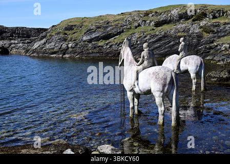 Die Rising Tide Skulpturen in Haugesund in Westnorwegen. Stockfoto