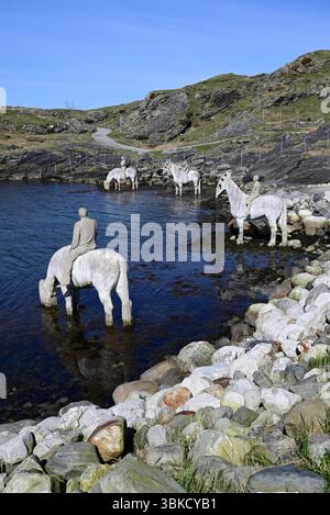 Die Rising Tide Skulpturen in Haugesund in Westnorwegen. Stockfoto