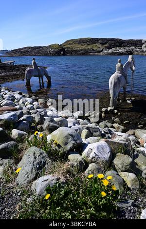 Die Rising Tide Skulpturen in Haugesund in Westnorwegen. Stockfoto