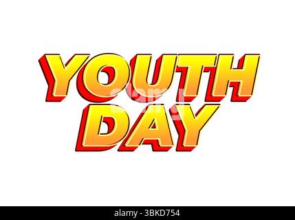 Jugendtag. Verspielter und lebendiger Text für dynamisches Poster- oder Bannerdesign Stock Vektor