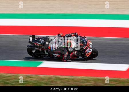 Vigonza, Padovak, Italien. Juni 2025. GRAN PREMIO ITALIA MOTOGP 2025 MARCO BEZZECCHI (APRILIA RACING) WÄHREND FREITAGS TRAINING Credit: Alessio Mazzocco/ZUMA Wire/Alamy Live News Stockfoto