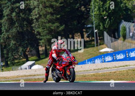 Vigonza, Padovak, Italien. Juni 2025. GRAN PREMIO ITALIA MOTOGP 2025 FRANCESCO BAGNAIA (DUCATI LENOVO TEAM) WÄHREND DES FREITAGS FREIEN TRAININGS Credit: Alessio Mazzocco/ZUMA Wire/Alamy Live News Stockfoto