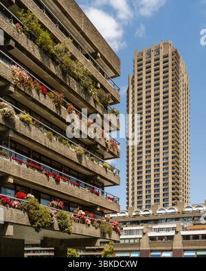 Barbican Estate, London, brutalistische Architektur Stockfoto