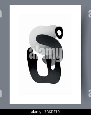 Eine beeindruckende Komposition abstrakter, organischer Formen in Schwarz und weiß, die faszinierend sind Stock Vektor