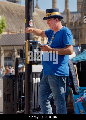 Anti-Brexit-Aktivist Steve Bray Stockfoto