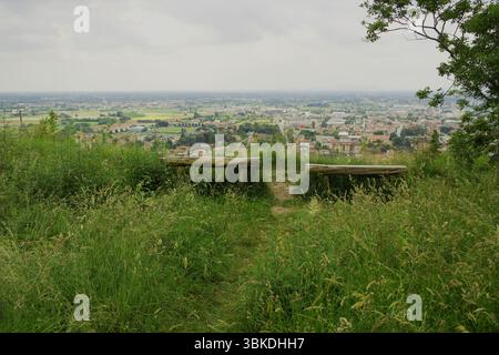 Blick von einem Panoramapunkt in Marostica, Vicenza, Veneto, Italien Stockfoto