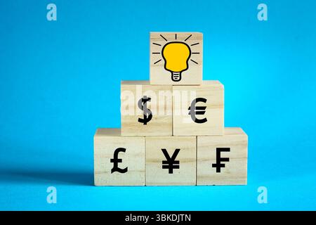 Geschäfts- und Finanzkonzept, Geld verdienen, Geld sparen und Investitionsschutz, Investitionen, Risiko- und Vermögensmanagement. Stockfoto