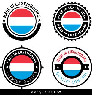 Nationalflagge Luxemburgs, flaches Symbol setzen Stock Vektor