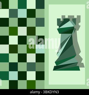 Schachhintergrund. Poster für Schachturnier. Abstrakte Illustration des Schachdesigns. Schachtag-Konzept. Wettbewerb, intellektueller Sport, Meisterschaft. Stock Vektor