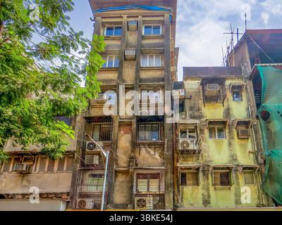 Altes altes altes Haus indien Gebäude Bazargate Street jetzt Perin Nariman Street Fort Mumbai Maharashtra INDIEN Stockfoto