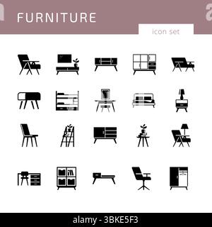 Möbel Icon Set Vektor Stock Vektor