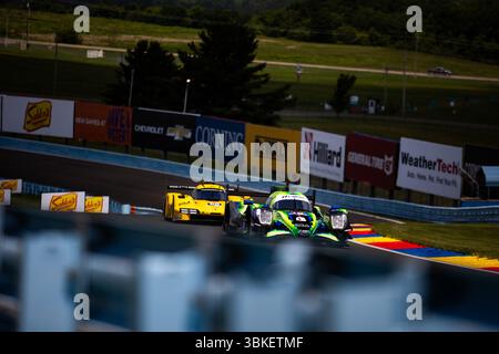 18 CHATIN Paul-Loup (fra), HEINEMEIER HANSSON David (dnk), LUTKE Tobi (CAN), ERA Motorsport, ORECA LMP2 07, #18, Action während der Sahlen's Six Hours of the Glen 2025, 6. Runde der IMSA WeatherTech Sportscar Championship 2025, vom 20. bis 22. Juni auf der Watkins Glen International in Watkins Glen, New York, USA - Foto Joao Filipe/DPPI Credit: DPPI Media/Alamy Live News Stockfoto