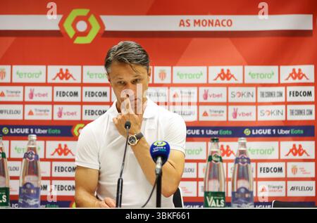 Monaco, Monte-Carlo - 21. August 2021: AS Monaco - RC Lens Football Match, Französisch / Frankreich Ligue 1 mit dem deutschen Trainer Niko Kovac im Stade Louis II. Mandoga Media Stockfoto