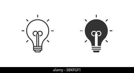 Symbolgruppe Idee. Eine schwarze Ikone einer Glühbirne, die Innovation repräsentiert. Stock Vektor