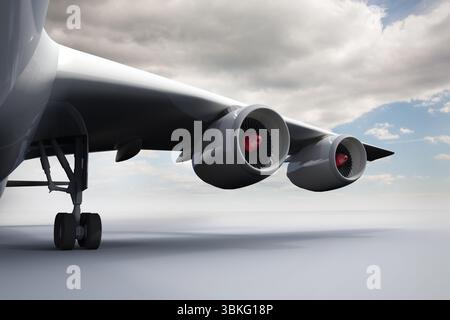 3D Flugzeug stehen auf weißem Grund Stockfoto
