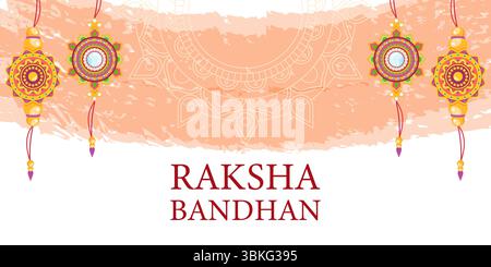 raksha Bandhan horizontale Bannerillustration in flacher Ausführung Stock Vektor