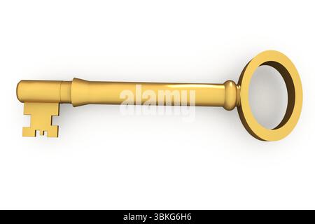 Digital erzeugte glänzenden goldenen Schlüssel Stockfoto