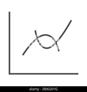 Liniendiagramm auf weißem Hintergrund Stockfoto