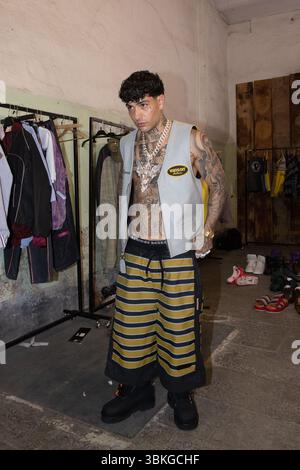 Tony Effe nimmt an der PDF Fashion Show während der Milan Herrenmode Spring/Summer 2026 Fashion Week am 20. Juni 2025 in Mailand Teil. ©Foto: Cinzia Kam Stockfoto