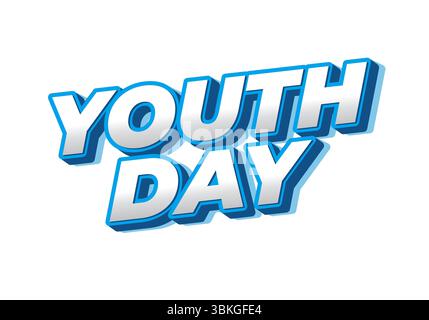 Jugendtag. Verspielter und lebendiger Text für dynamisches Poster- oder Bannerdesign Stock Vektor