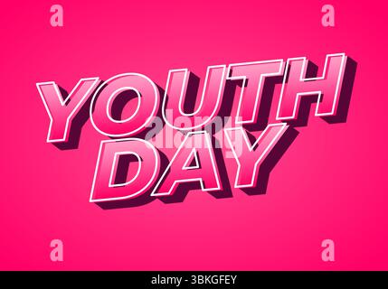 Jugendtag. Verspielter und lebendiger Text für dynamisches Poster- oder Bannerdesign Stock Vektor