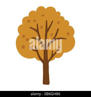 Herbstbaum-Doodle-Illustration, Herbstbaum isoliert, Herbst gemütlich Stock Vektor