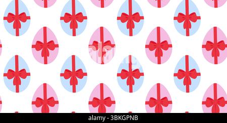 Bunte Ostereier Nahtloses Muster Transparente Hintergrund Minimalistische Osterbanner Festliche Vorlage. Isolierte Vektor-Illustration Ostern Themen Karten Hintergrund Einladungen oder Banner, Faltblatt, Etikett, Tag Stock Vektor