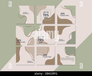 Abstrakte botanische Wandkunst mit minimalistischen organischen Formen und Erdtönen. Modernes, elegantes Design, ideal für Wohnkultur, Poster, Drucke und Ausgrabungen Stock Vektor