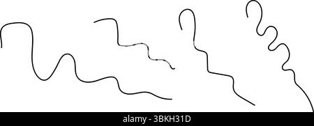 Künstlerische Schwarzweiß-Zeichnung, die die dynamische Bewegung einer abstürzenden Welle in komplexen Details erfasst. Stock Vektor