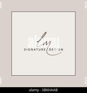 LM Initial Logo im Signature Style für Fotografie und Modegeschäft - Hand gezeichneter Signature Logo Vektor Stock Vektor