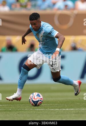 Philadelphia, USA. Juni 2025. Savinho von Manchester City beim Spiel Manchester City gegen Wydad AC FIFA Club World Cup im Lincoln Field Philadelphia. Der Bildnachweis sollte lauten: Jonathan Moscrop/Sportimage Credit: Sportimage Ltd/Alamy Live News Stockfoto