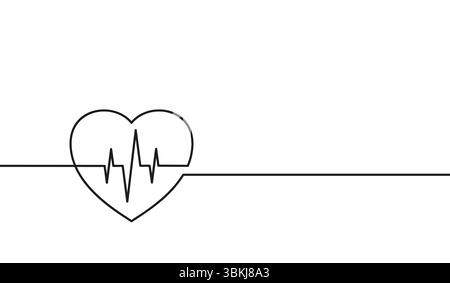 Herzschlag-Symbol. Puls-Herzschlag. Frequenzlinien-ekg isoliert auf weißem Hintergrund. medizinisches ekg. Line Art Herz-Kreislauf-Herd. Gesundes Leben. Überwachen Stock Vektor