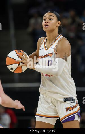 Chicago, USA. Juni 2025. Chicago, USA, 21. Juni 2025: Satou Sabally (0 Phoenix Mercury) in Aktion während des Spiels zwischen den Chicago Sky und Phoenix Mercury am Samstag, 21. Juni 2025 in der Wintrust Arena, Chicago, USA. (KEINE KOMMERZIELLE NUTZUNG) (Shaina Benhiyoun/SPP) Guthaben: SPP Sport Pressefoto. /Alamy Live News Stockfoto