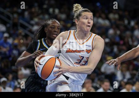 Chicago, USA. Juni 2025. Chicago, USA, 21. Juni 2025: Sami Whitcomb (33 Phoenix Mercury) in Aktion während des Spiels zwischen den Chicago Sky und Phoenix Mercury am Samstag, 21. Juni 2025 in der Wintrust Arena, Chicago, USA. (KEINE KOMMERZIELLE NUTZUNG) (Shaina Benhiyoun/SPP) Guthaben: SPP Sport Pressefoto. /Alamy Live News Stockfoto
