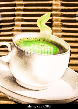 Eine Tasse gesunder grüner Tee Stockfoto