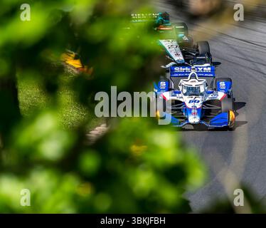 Elkhart Lake, Wi, USA. Juni 2025. Der Fahrer DER NTT INDYCAR-SERIE FELIX ROSENQVIST (60) (SWE) aus Varnamo, Schweden, reist während eines Trainings für den XPEL Grand Prix auf der Road America in Elkhart Lake WI durch die Kurven. (Kreditbild: © Walter G. Arce Sr./ASP via ZUMA Press Wire) NUR REDAKTIONELLE VERWENDUNG! Nicht für kommerzielle ZWECKE! Quelle: ZUMA Press, Inc./Alamy Live News Stockfoto