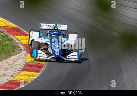 Elkhart Lake, Wi, USA. Juni 2025. DAVID MALUKAS (4) (USA) aus Chicago, IL, reist während eines Trainings für den XPEL Grand Prix auf der Road America in Elkhart Lake WI durch die Kurven. (Kreditbild: © Walter G. Arce Sr./ASP via ZUMA Press Wire) NUR REDAKTIONELLE VERWENDUNG! Nicht für kommerzielle ZWECKE! Quelle: ZUMA Press, Inc./Alamy Live News Stockfoto