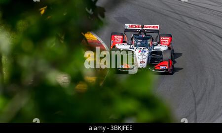 Elkhart Lake, Wi, USA. Juni 2025. GRAHAM RAHAL (15) (USA) aus New Albany, OH, reist während eines Trainings für den XPEL Grand Prix in der Road America in Elkhart Lake WI durch die Kurven. (Kreditbild: © Walter G. Arce Sr./ASP via ZUMA Press Wire) NUR REDAKTIONELLE VERWENDUNG! Nicht für kommerzielle ZWECKE! Quelle: ZUMA Press, Inc./Alamy Live News Stockfoto