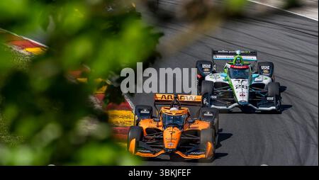 Elkhart Lake, Wi, USA. Juni 2025. CHRISTIAN LUNDGAARD (7) (DEN) aus Hedensted, Dänemark, reist während eines Trainings für den XPEL Grand Prix auf der Road America in Elkhart Lake WI durch die Kurven. (Kreditbild: © Walter G. Arce Sr./ASP via ZUMA Press Wire) NUR REDAKTIONELLE VERWENDUNG! Nicht für kommerzielle ZWECKE! Quelle: ZUMA Press, Inc./Alamy Live News Stockfoto