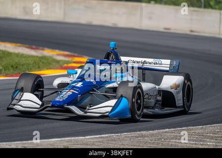 Elkhart Lake, Wi, USA. Juni 2025. DAVID MALUKAS (4) (USA) aus Chicago, IL, reist während eines Trainings für den XPEL Grand Prix auf der Road America in Elkhart Lake WI durch die Kurven. (Kreditbild: © Walter G. Arce Sr./ASP via ZUMA Press Wire) NUR REDAKTIONELLE VERWENDUNG! Nicht für kommerzielle ZWECKE! Quelle: ZUMA Press, Inc./Alamy Live News Stockfoto
