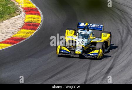 Elkhart Lake, Wi, USA. Juni 2025. CHRISTIAN RASMUSSEN (21) (DNK) aus Kopenhagen, Dänemark, reist während eines Trainings für den XPEL Grand Prix auf der Road America in Elkhart Lake WI durch die Kurven. (Kreditbild: © Walter G. Arce Sr./ASP via ZUMA Press Wire) NUR REDAKTIONELLE VERWENDUNG! Nicht für kommerzielle ZWECKE! Quelle: ZUMA Press, Inc./Alamy Live News Stockfoto