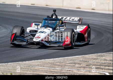 Elkhart Lake, Wi, USA. Juni 2025. Der Fahrer DER NTT INDYCAR-SERIE, DEVLIN DEFRANCESCO (30) (CAN) aus Toronto, Kanada, reist während einer Trainingseinheit zum XPEL Grand Prix auf der Road America in Elkhart Lake WI durch die Kurven. (Kreditbild: © Walter G. Arce Sr./ASP via ZUMA Press Wire) NUR REDAKTIONELLE VERWENDUNG! Nicht für kommerzielle ZWECKE! Quelle: ZUMA Press, Inc./Alamy Live News Stockfoto