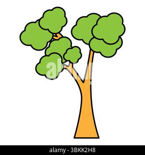 Einfache Zeichentrickbaum-Vektor-Illustration Stock Vektor