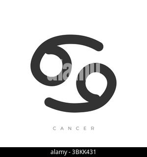 Krebs Tierkreiszeichen Linie Kunst Symbol Vektor Illustration isoliert auf weißem Hintergrund Stock Vektor