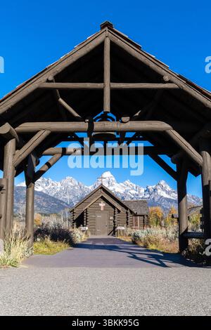 Kirche der Verklärung im Grand Teton National Park Stockfoto
