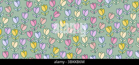 Blumen Muster grüner Hintergrund Design Vektor Stock Vektor