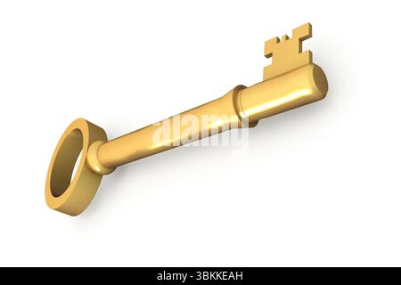 Digital erzeugte glänzenden goldenen Schlüssel Stockfoto