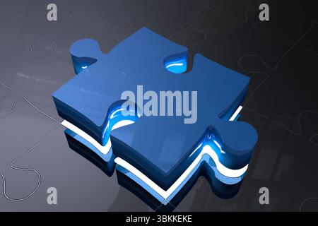 Blaues Stichsägestück auf dem Tisch Stockfoto